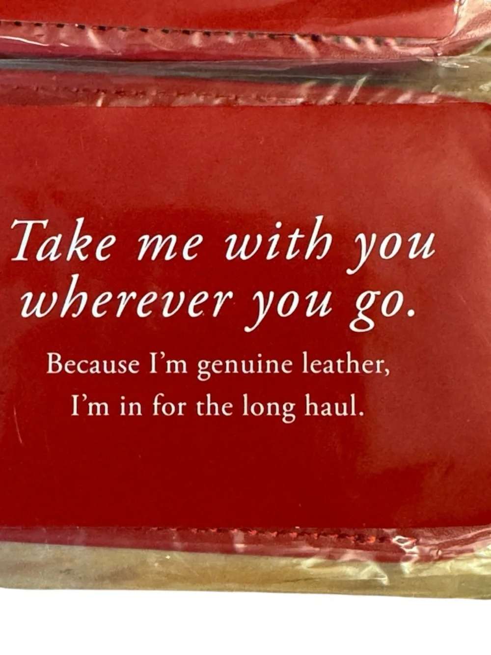 Viking Red Leather Luggage Tag Set - Picture 5 of 7